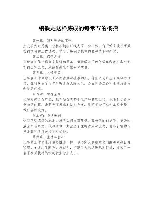 钢铁是这样炼成的每章节的概括