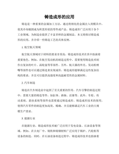 铸造成形的应用