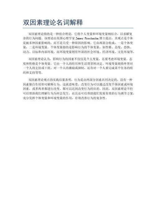 双因素理论名词解释