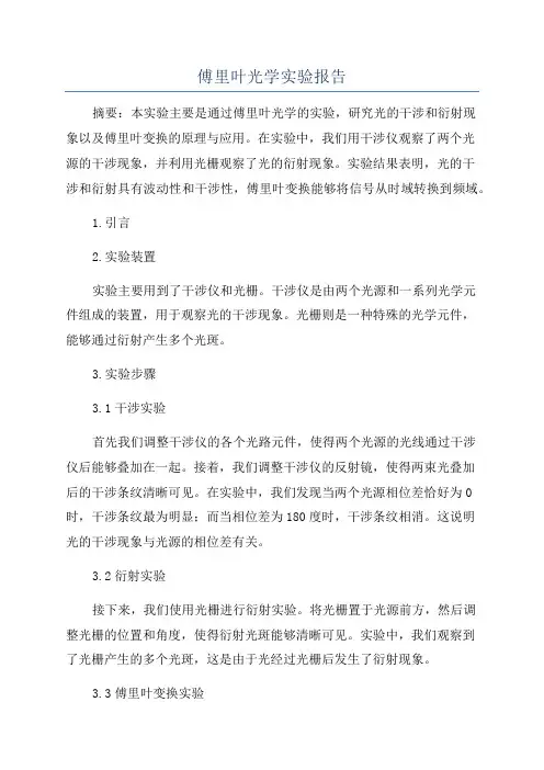 傅里叶光学实验报告