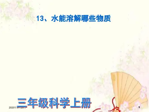 水能溶解哪些物质PPT课件
