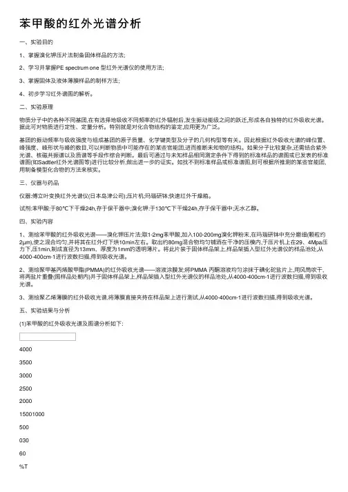 苯甲酸的红外光谱分析