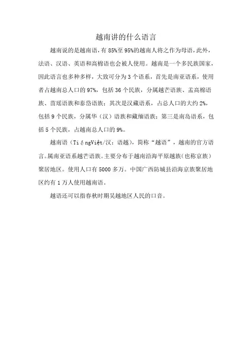 越南讲的什么语言
