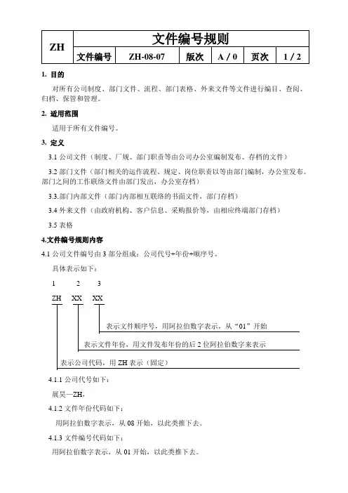 文件号编码规则
