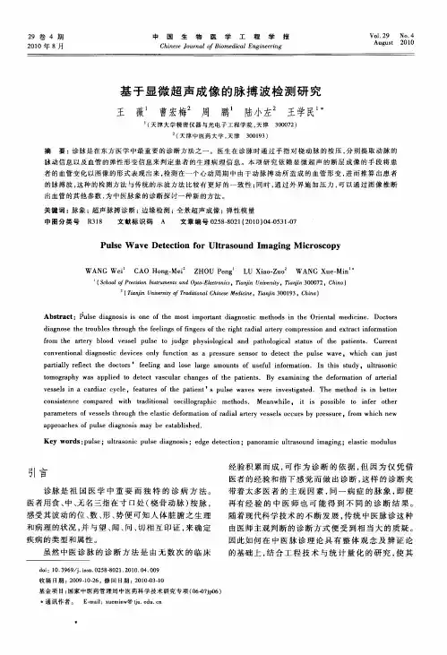 基于显微超声成像的脉搏波检测研究