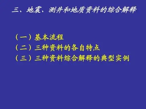 地震、测井和地质资料的综合解释