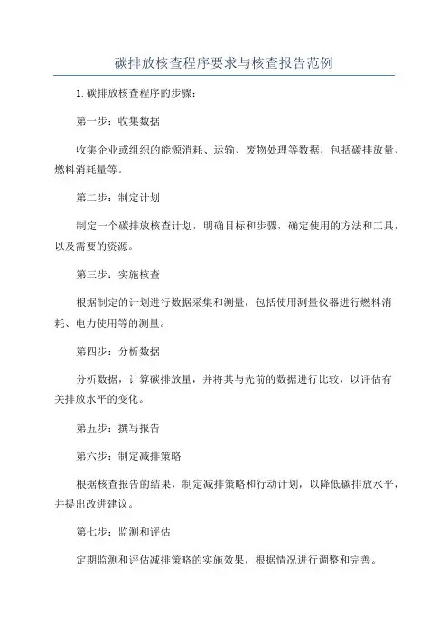 碳排放核查程序要求与核查报告范例