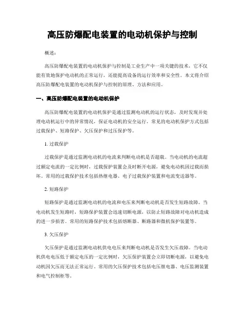 高压防爆配电装置的电动机保护与控制