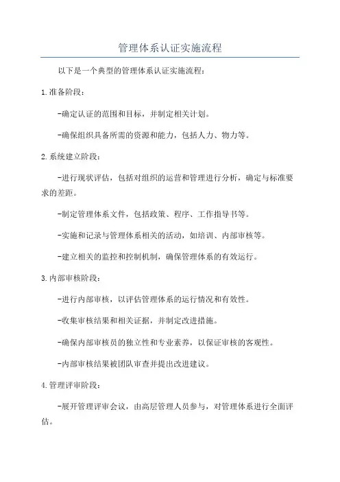 管理体系认证实施流程