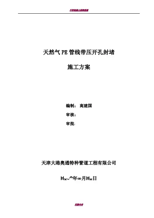 不停输封堵施工方案