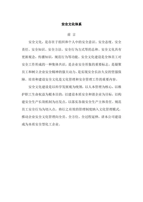 安全文化体系文件