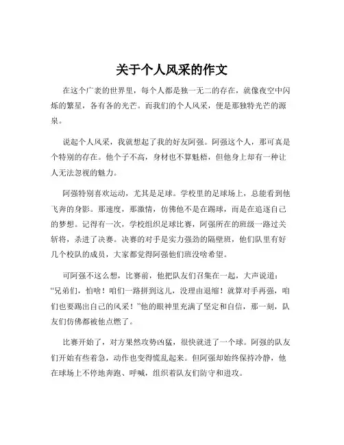 关于个人风采的作文