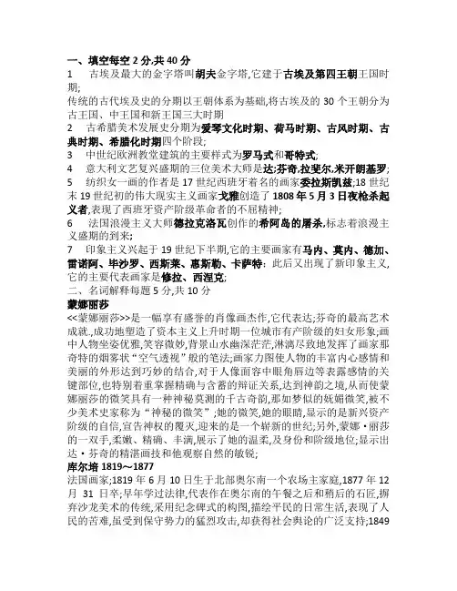 外国美术史试题
