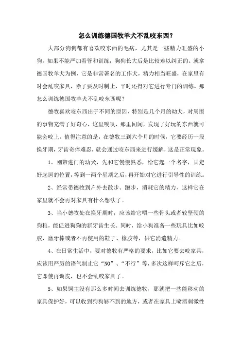 怎么训练德国牧羊犬不乱咬东西？