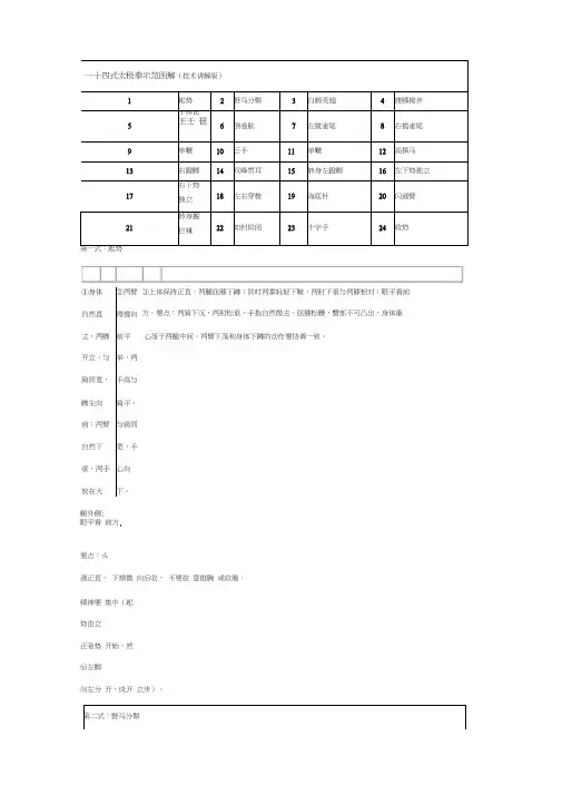 二十四式太极拳示范图解