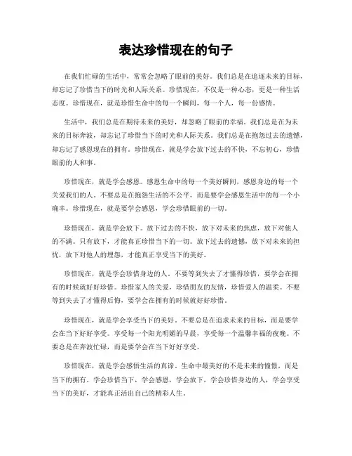 表达珍惜现在的句子