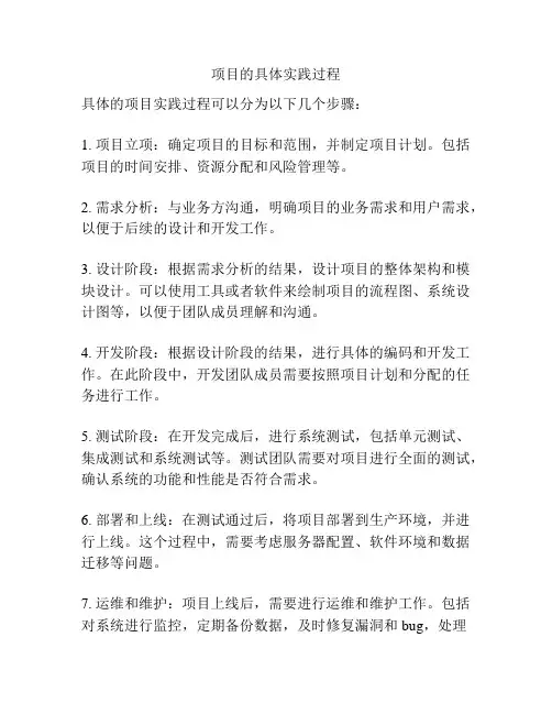 项目的具体实践过程