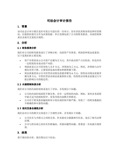 司法会计审计报告