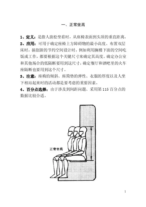 常用人体尺寸百分位选择