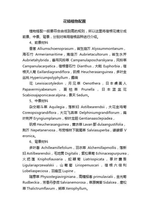 花镜植物配置