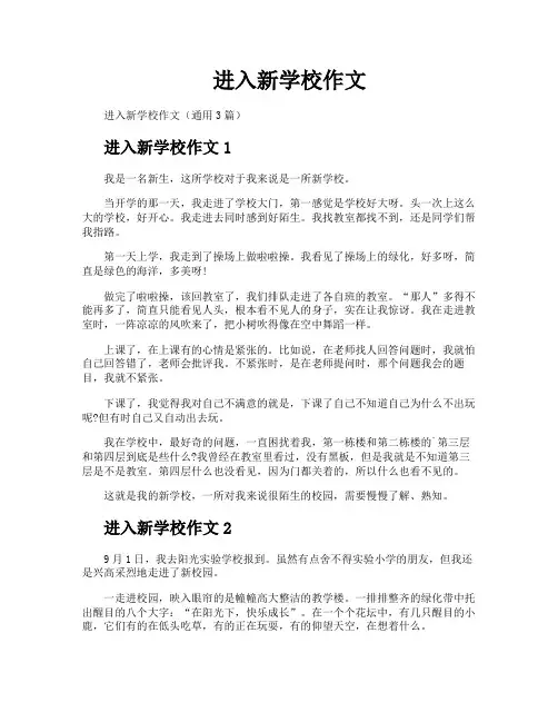 进入新学校作文