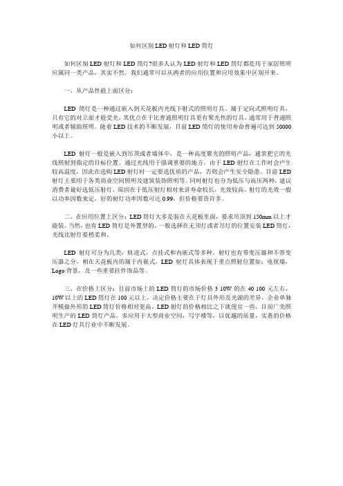 如何区别LED射灯和LED筒灯