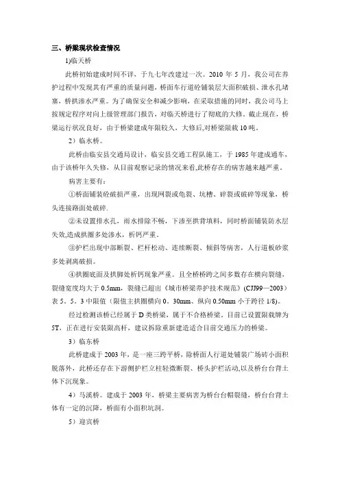 桥梁问题报告【范本模板】