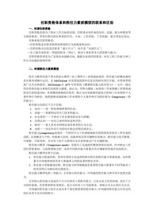 任职资格和胜任力素质模型