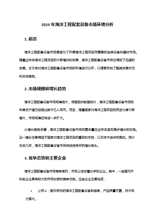 2024年海洋工程配套设备市场环境分析