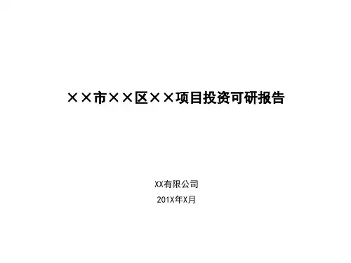 项目可研报告(参考模版)