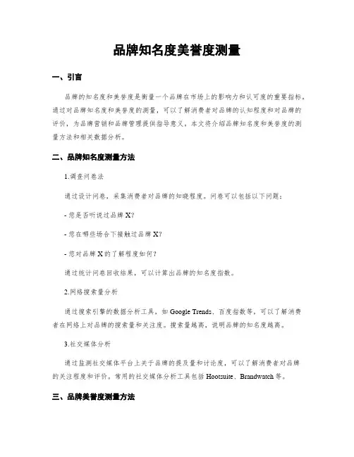 品牌知名度美誉度测量