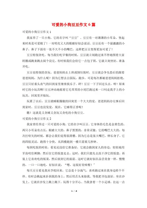 可爱的小狗豆豆作文6篇