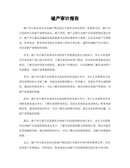 破产审计报告