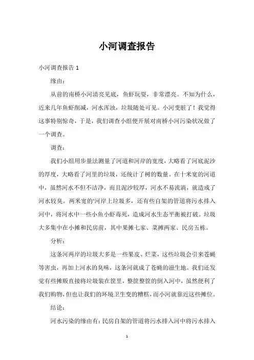 小河调查报告
