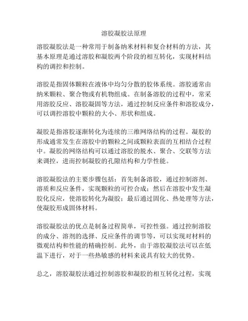 溶胶凝胶法原理