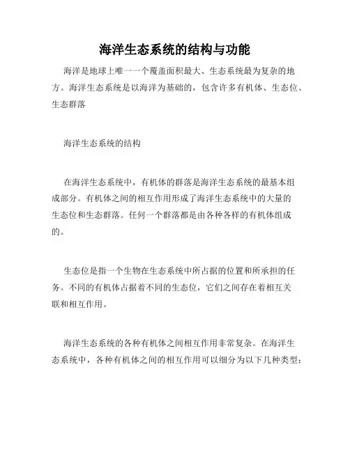 海洋生态系统的结构与功能