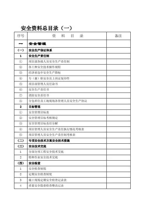 安全资料总目录