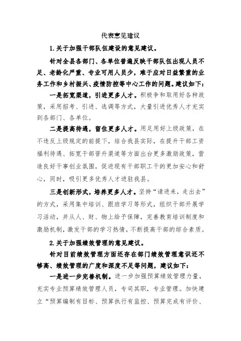人大代表意见建议