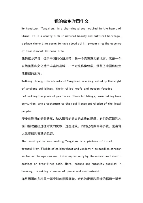 我的家乡洋县作文