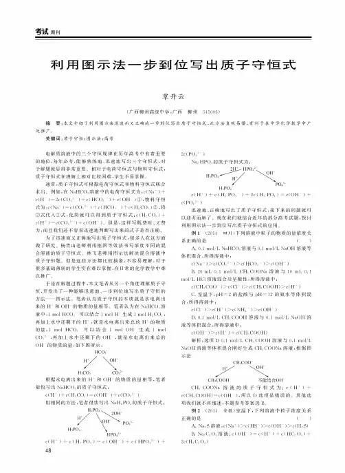 利用图示法一步到位写出质子守恒式