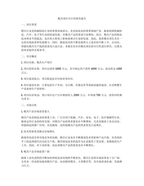 模具项目可行性研究报告