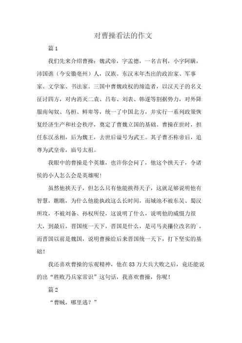 对曹操看法的作文