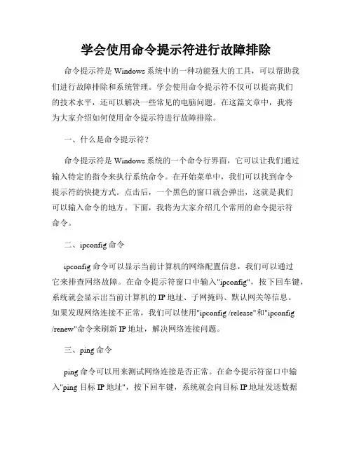 学会使用命令提示符进行故障排除