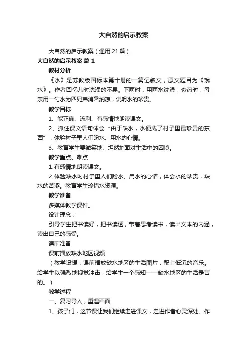 大自然的启示教案