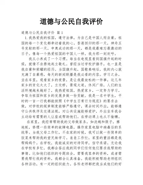 道德与公民自我评价
