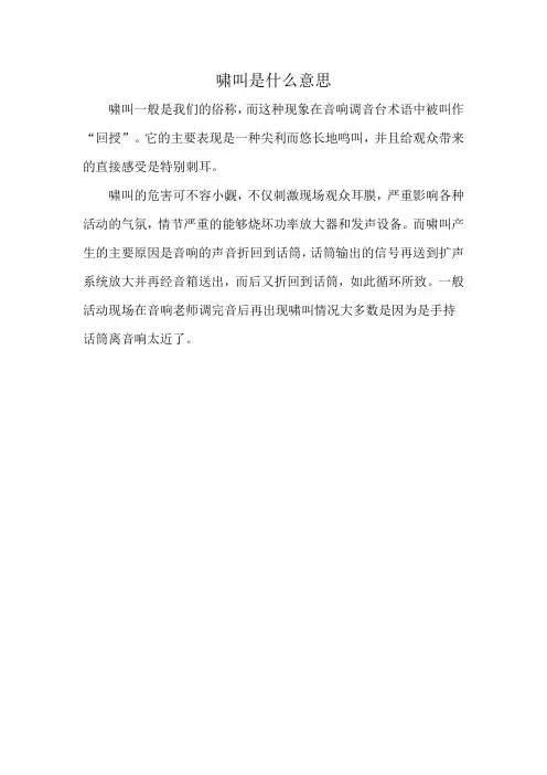 啸叫是什么意思