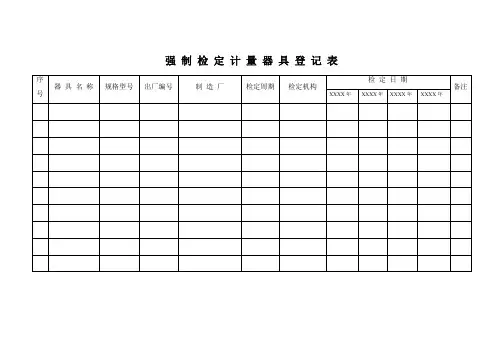 强制检定计量器具登记表