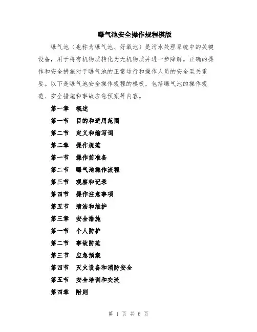 曝气池安全操作规程模版