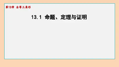 华师大版八年级上册1命题、定理与证明课件