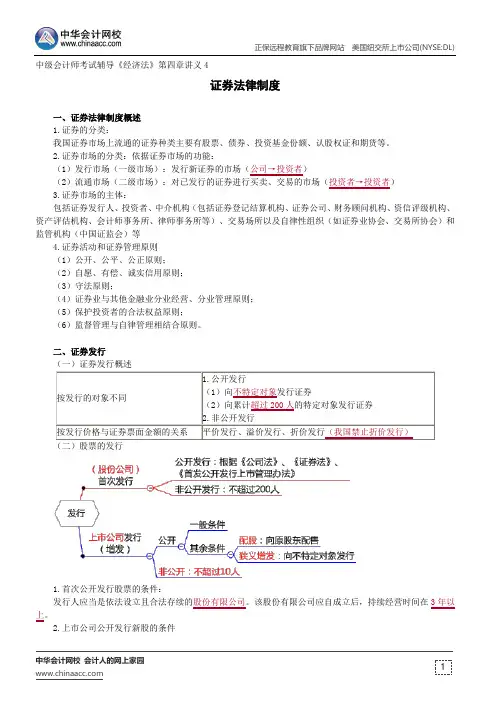 证券法律制度--中级会计师辅导《经济法》第四章讲义4